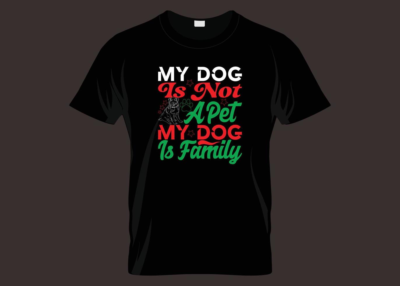 mio cane è non un' animale domestico mio cane è famiglia tipografia maglietta design vettore
