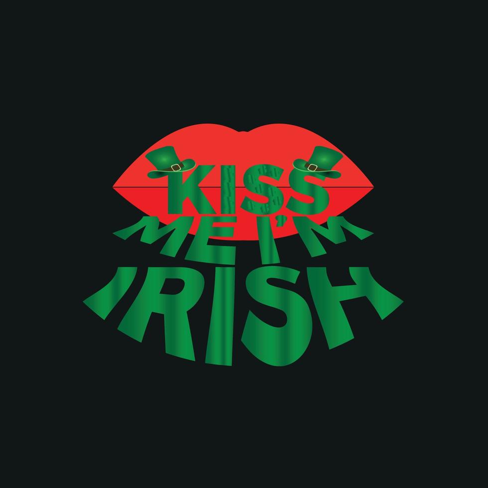 bacio me io sono irlandesi maglietta design ,manifesto, Stampa, cartolina e altro usi vettore