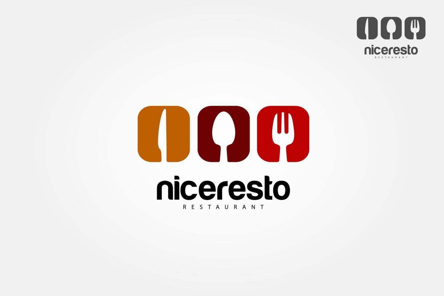 simpatico resto vettore modello. logo cibo parola cartello logo icona design modello elementi con cucchiaio, coltello e forchetta. vettore logo illustrazione.