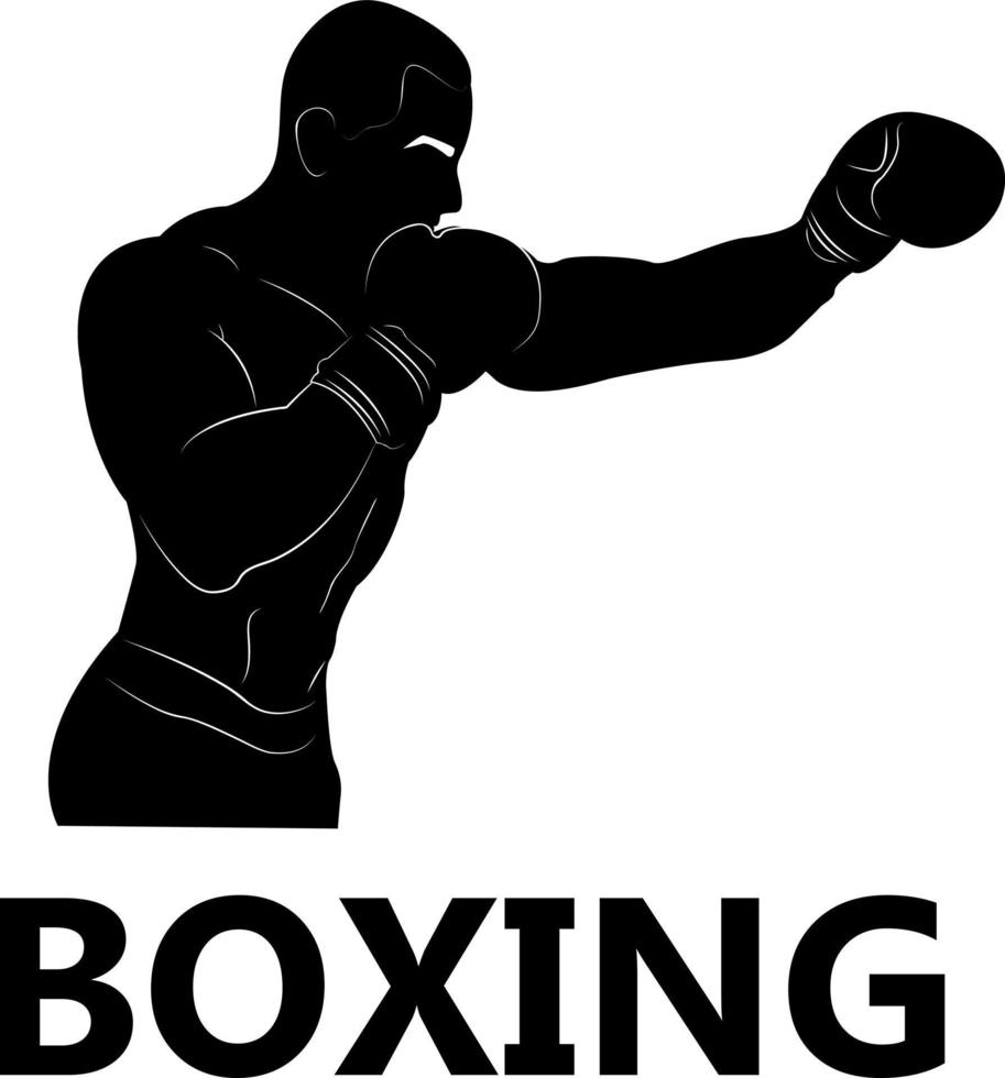 dimostrazione di combattere abilità. boxe. diretto colpo. silhouette. forte combattente. atleta nel addestramento. vettore