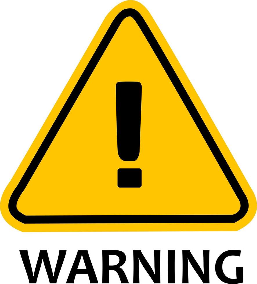 avvertimento e attenzione. esclamazione marchio icona isolato su giallo triangolo. vettore