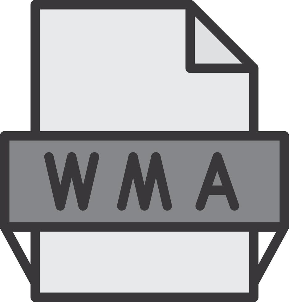 wma file formato icona vettore