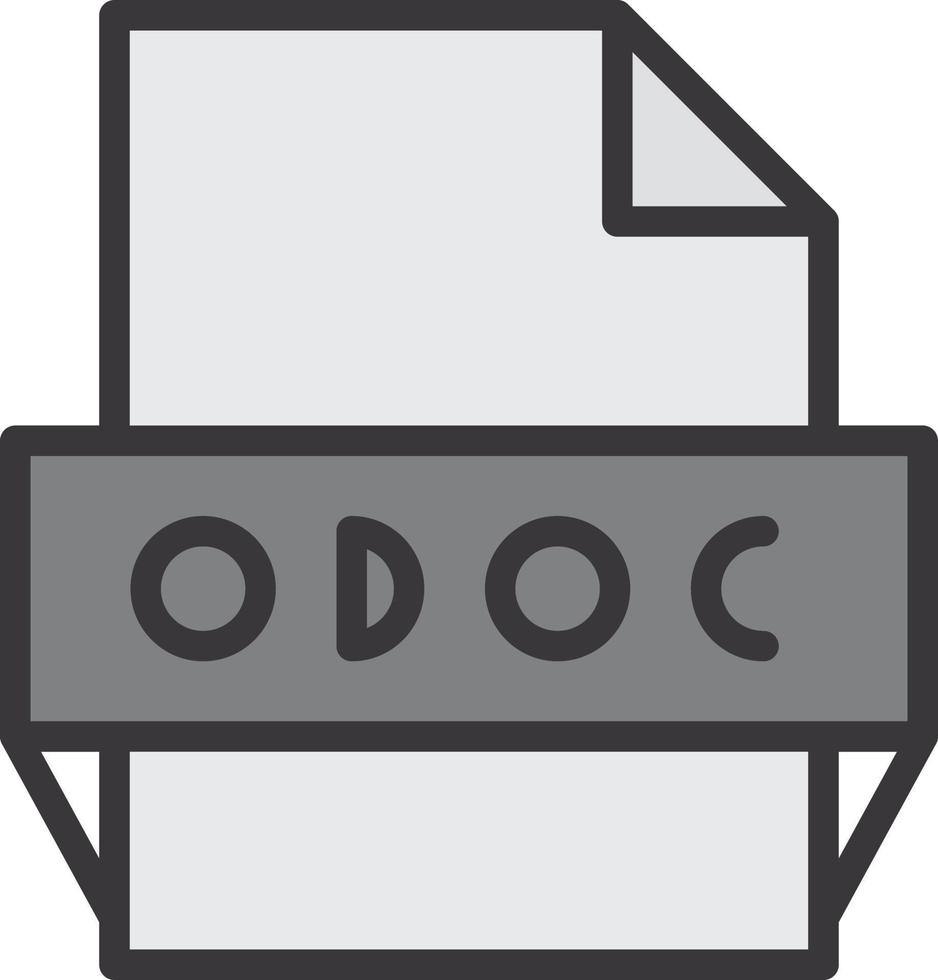 odoc file formato icona vettore