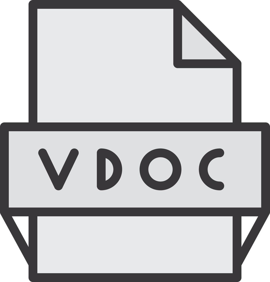 vdoc file formato icona vettore