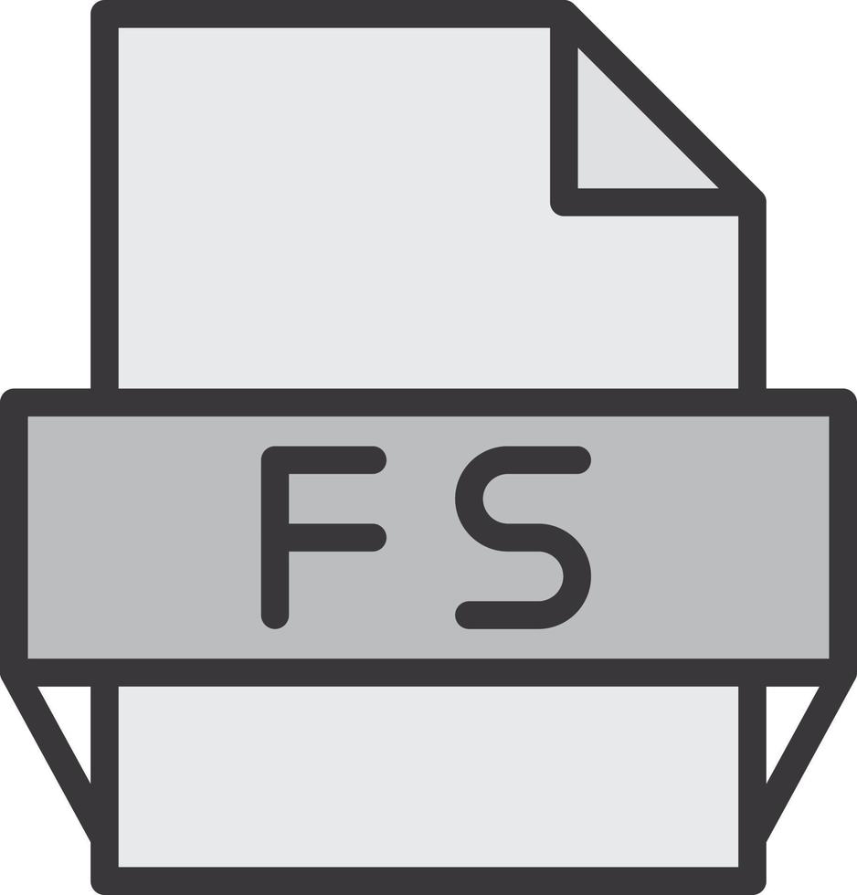 fs file formato icona vettore
