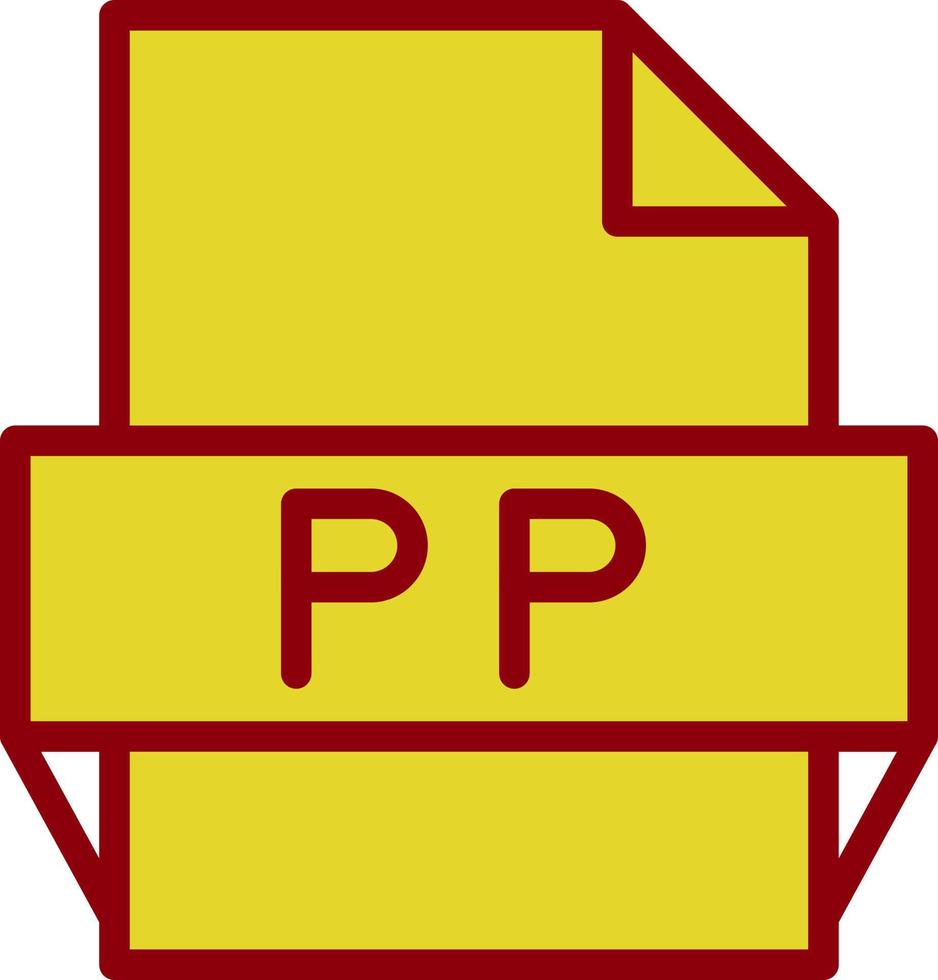 pp file formato icona vettore