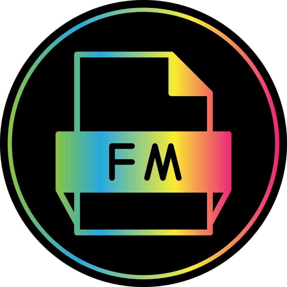 fm file formato icona vettore