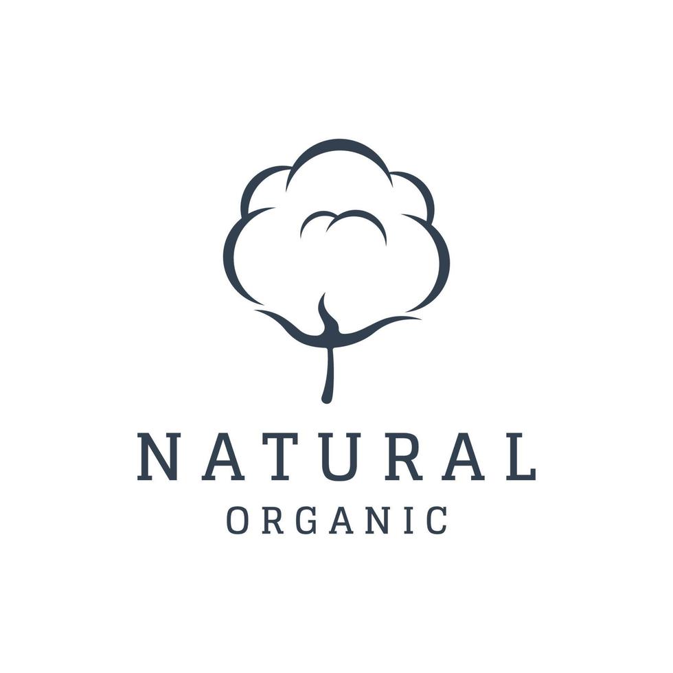 logo design naturale biologico morbido cotone fiore pianta per attività commerciale, tessile, abbigliamento e bellezza. vettore