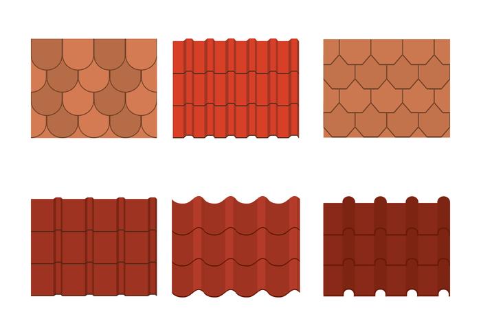 Set di icone di mattonelle di tetto vettore