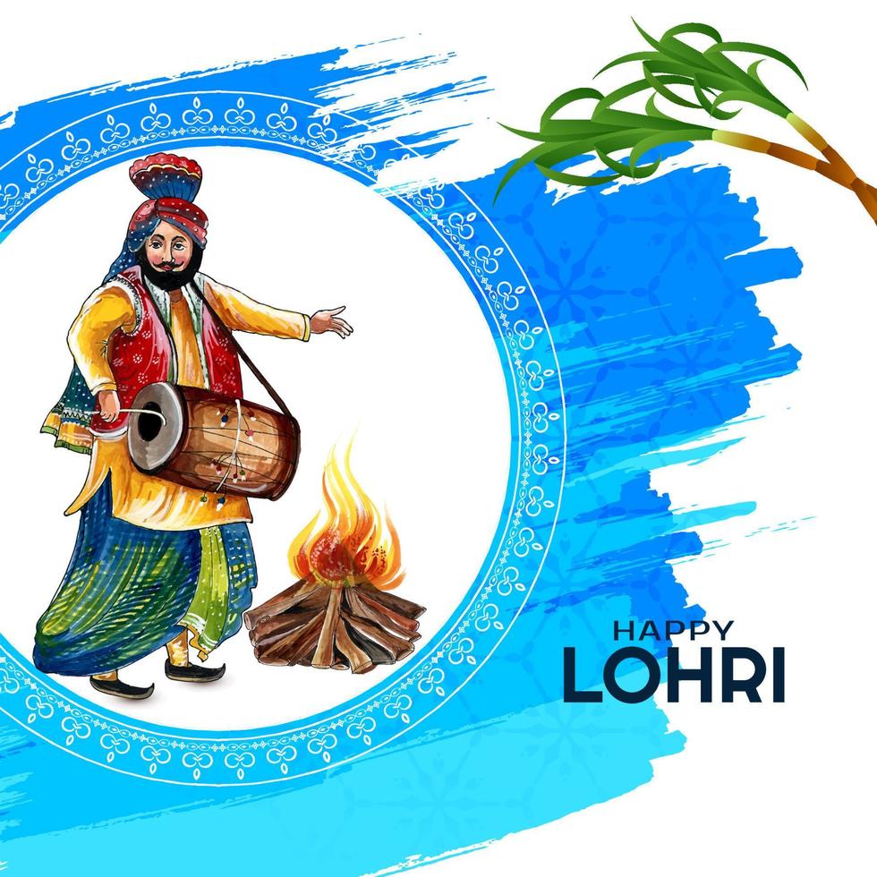 contento lohri e Baisakhi culturale sikh Festival celebrazione sfondo vettore