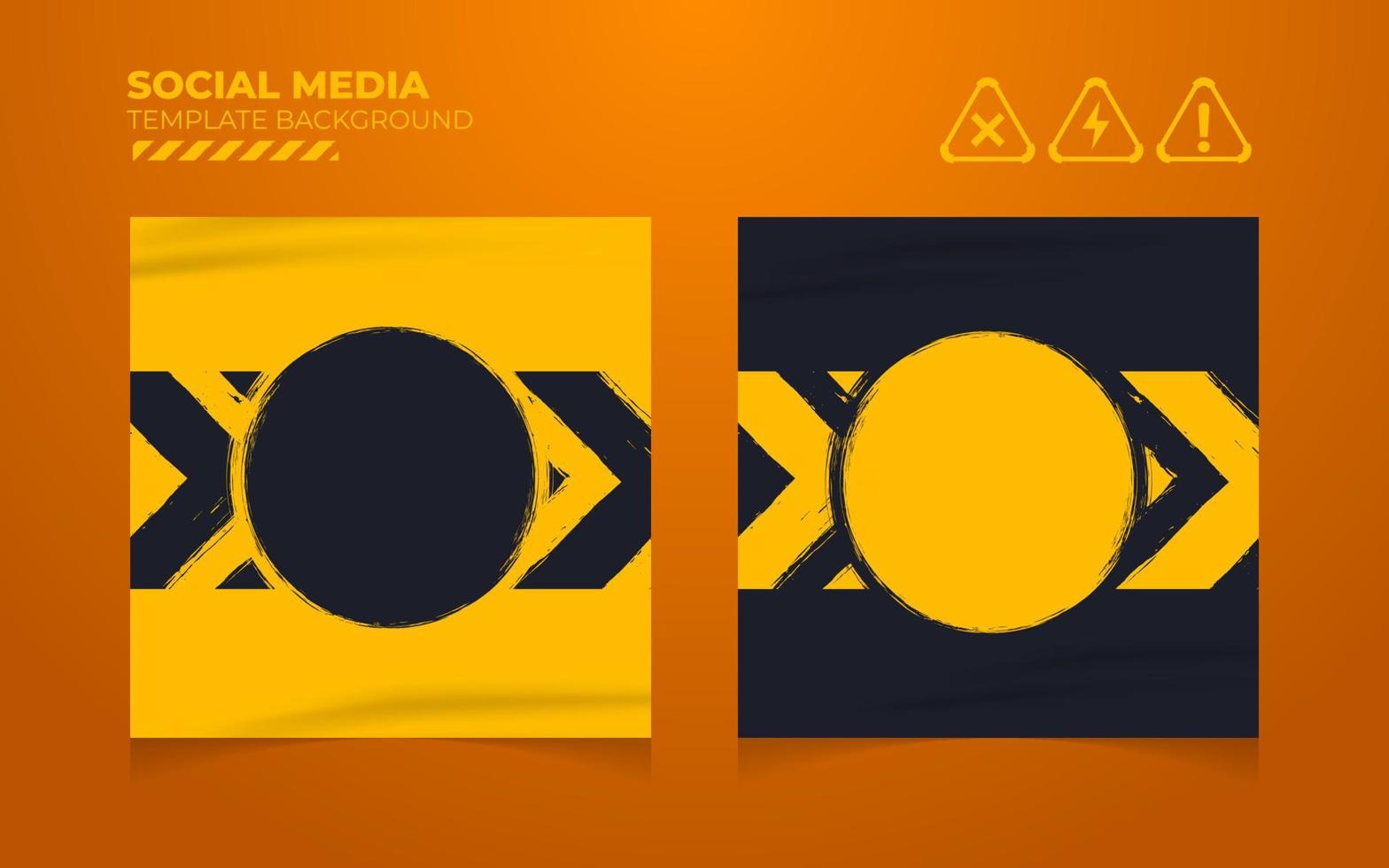 sociale media inviare modello sfondo vettore, modificabile inviare modello sociale media banner con grunge avvertimento sistema marchio illustrazione vettore