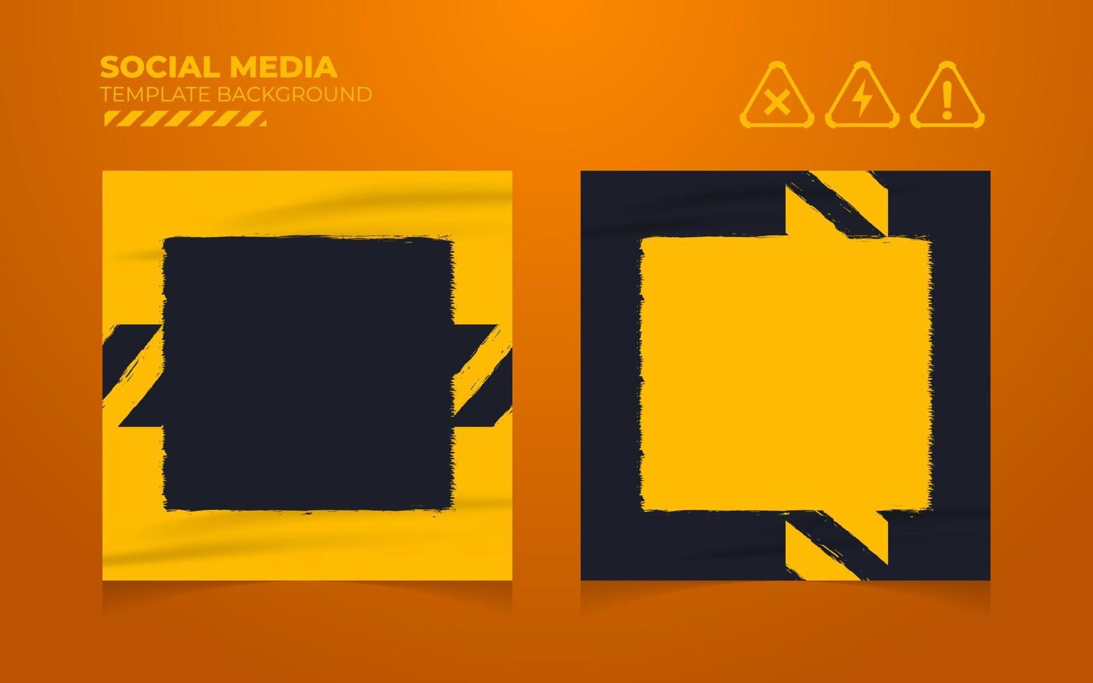 sociale media inviare modello sfondo vettore, modificabile inviare modello sociale media banner con grunge avvertimento sistema marchio illustrazione vettore