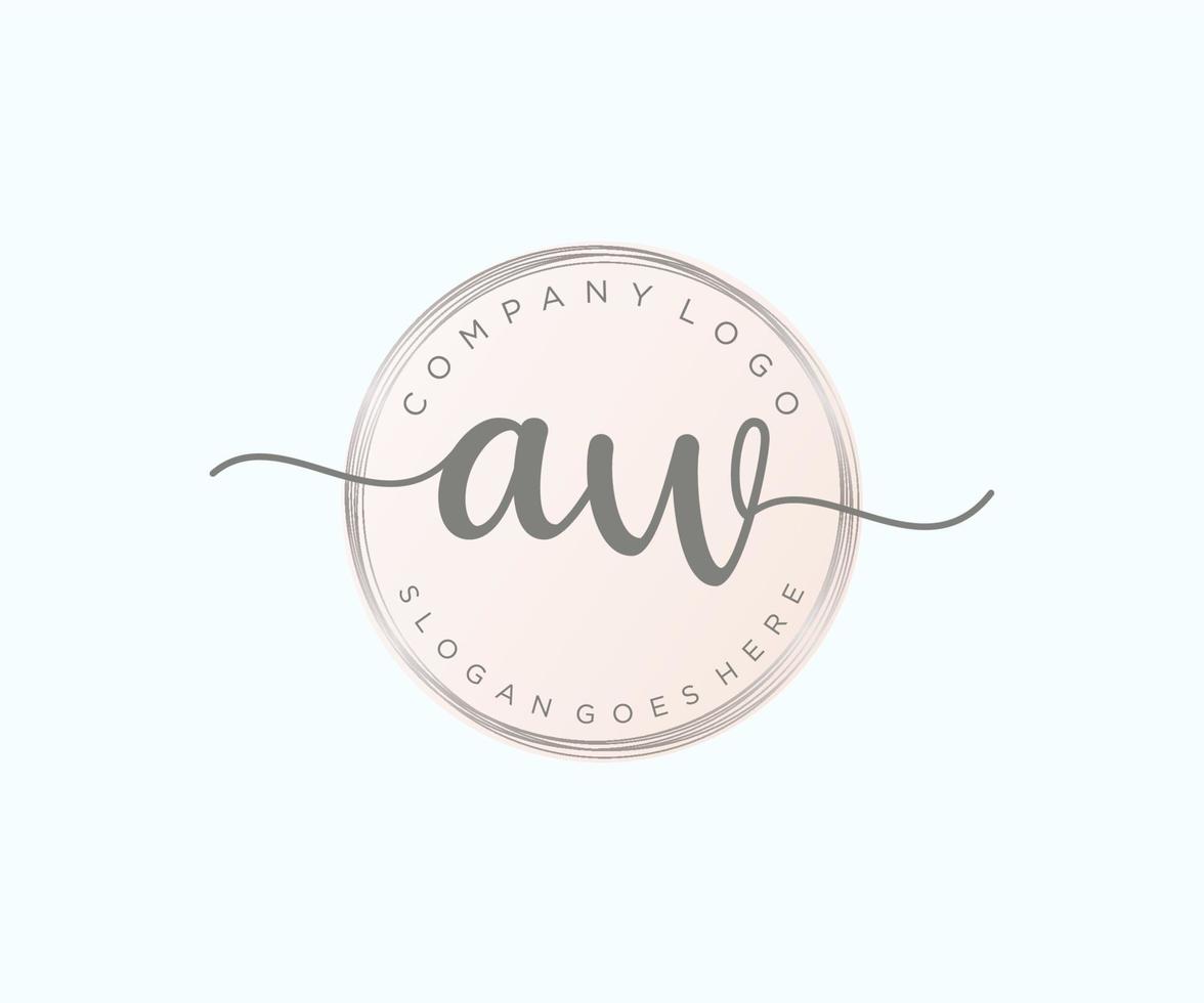 iniziale aw femminile logo. utilizzabile per natura, salone, terme, cosmetico e bellezza loghi. piatto vettore logo design modello elemento.