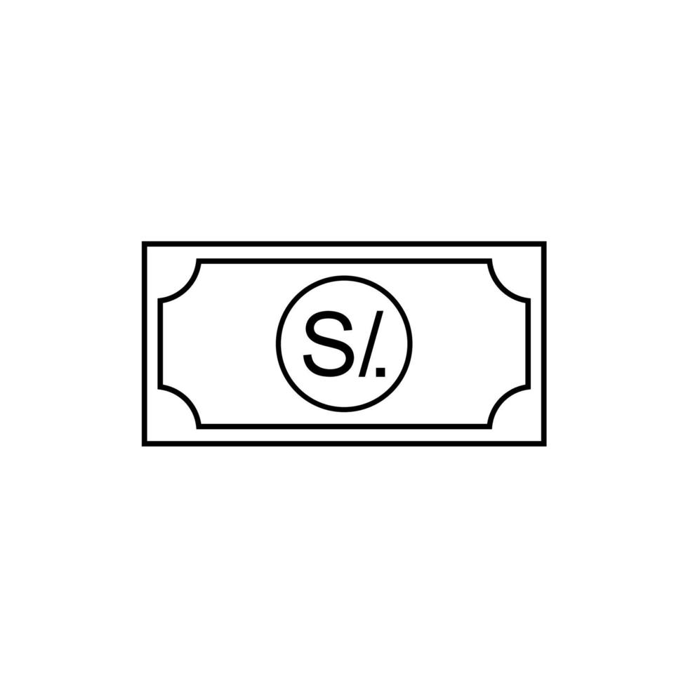 Perù moneta simbolo, peruviano sol icona, penna cartello. vettore illustrazione