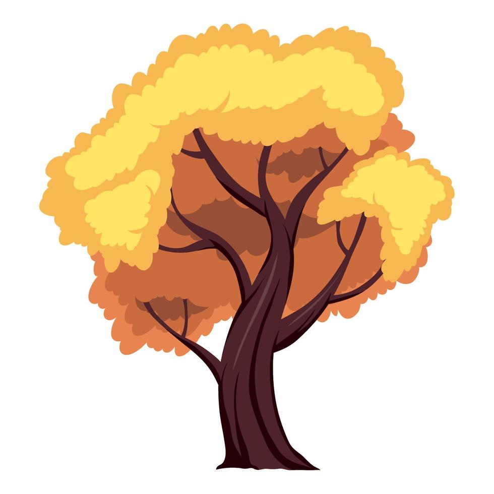 frondoso autunno albero pianta foresta vettore