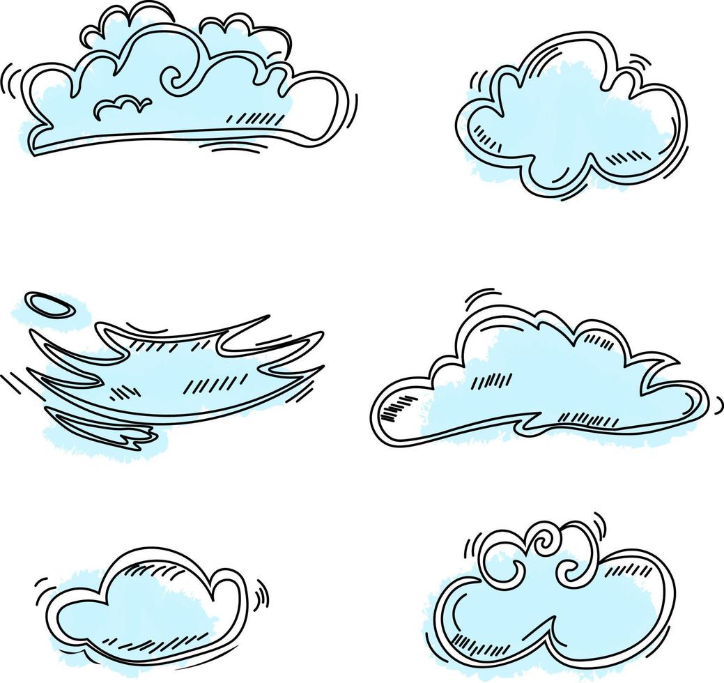 impostato di nuvole di vario forme vettore