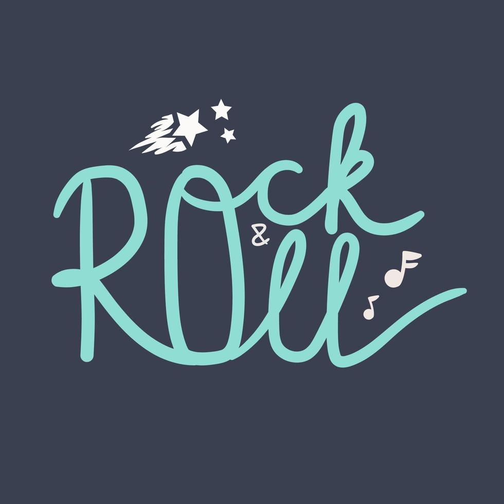 lettering rock and roll vettore