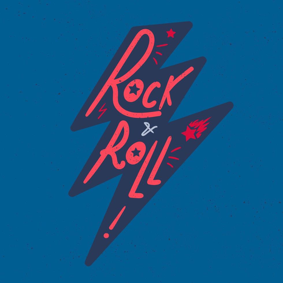 lettering rock and roll vettore