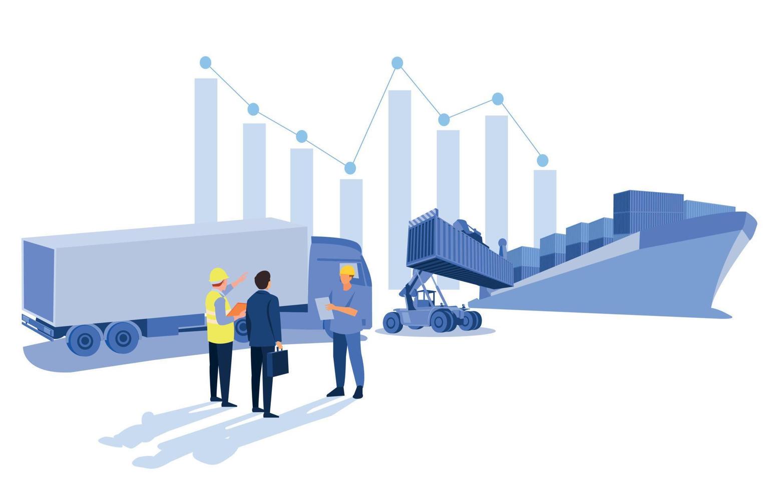 la logistica e spedizione di contenitore camion a nave porta per attività commerciale contenitore carico nave e carico aereo con gru ponte Lavorando a cantiere navale a Alba, la logistica importare esportare e spedizione vettore