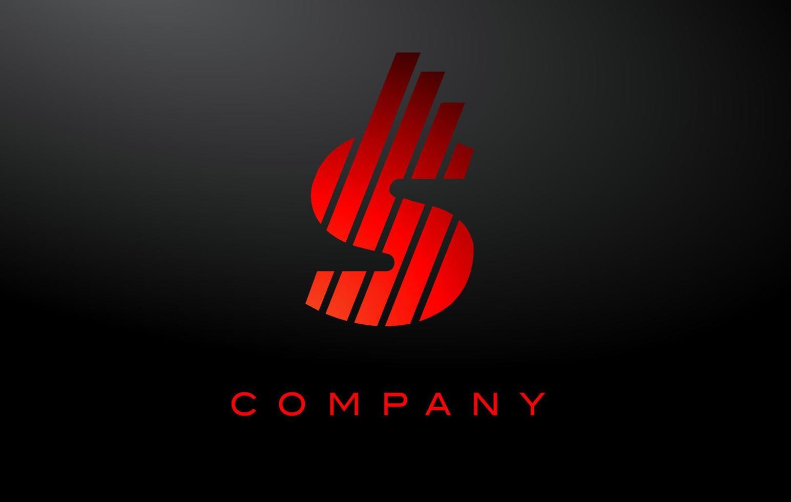 S lettera logo con rosso Linee design vettore. rosso lettera icona illustrazione vettore