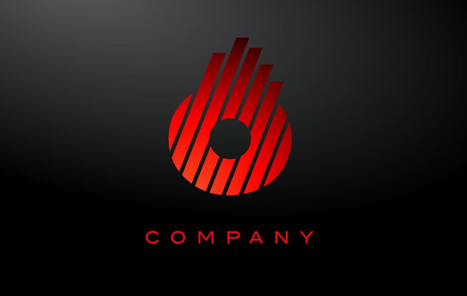 o lettera logo con rosso Linee design vettore. rosso lettera icona illustrazione vettore