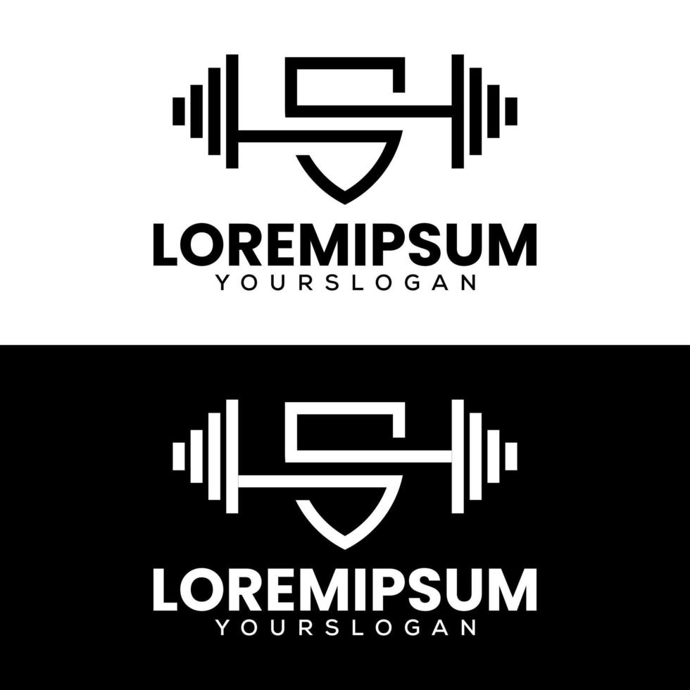 lettera S Palestra logo design modello vettore