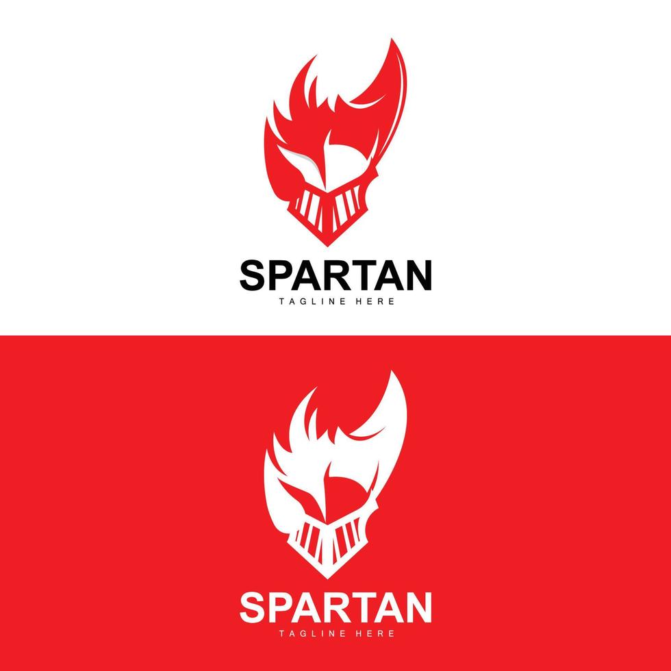 spartano logo, guerra casco completo da uomo vettore, barbaro armatura icona, vichingo, Palestra in forma disegno, fitness vettore