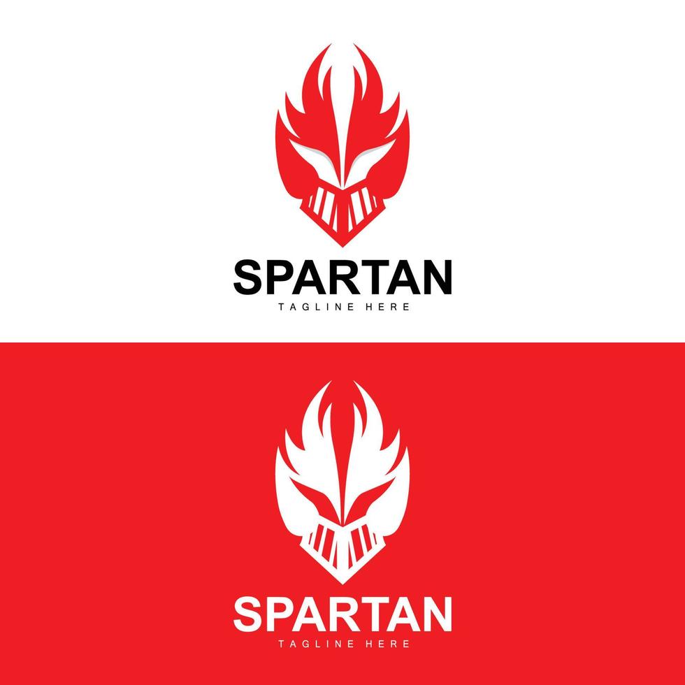 spartano logo, guerra casco completo da uomo vettore, barbaro armatura icona, vichingo, Palestra in forma disegno, fitness vettore