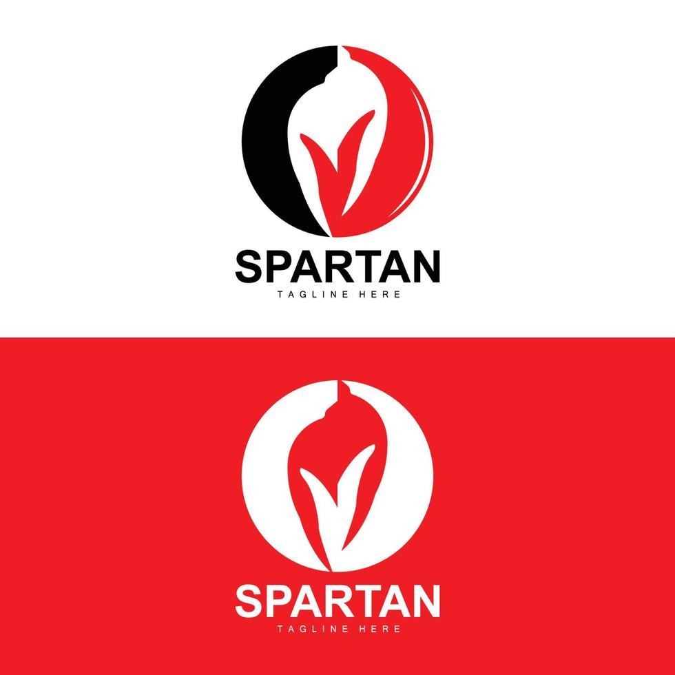 spartano logo, guerra casco completo da uomo vettore, barbaro armatura icona, vichingo, Palestra in forma disegno, fitness vettore