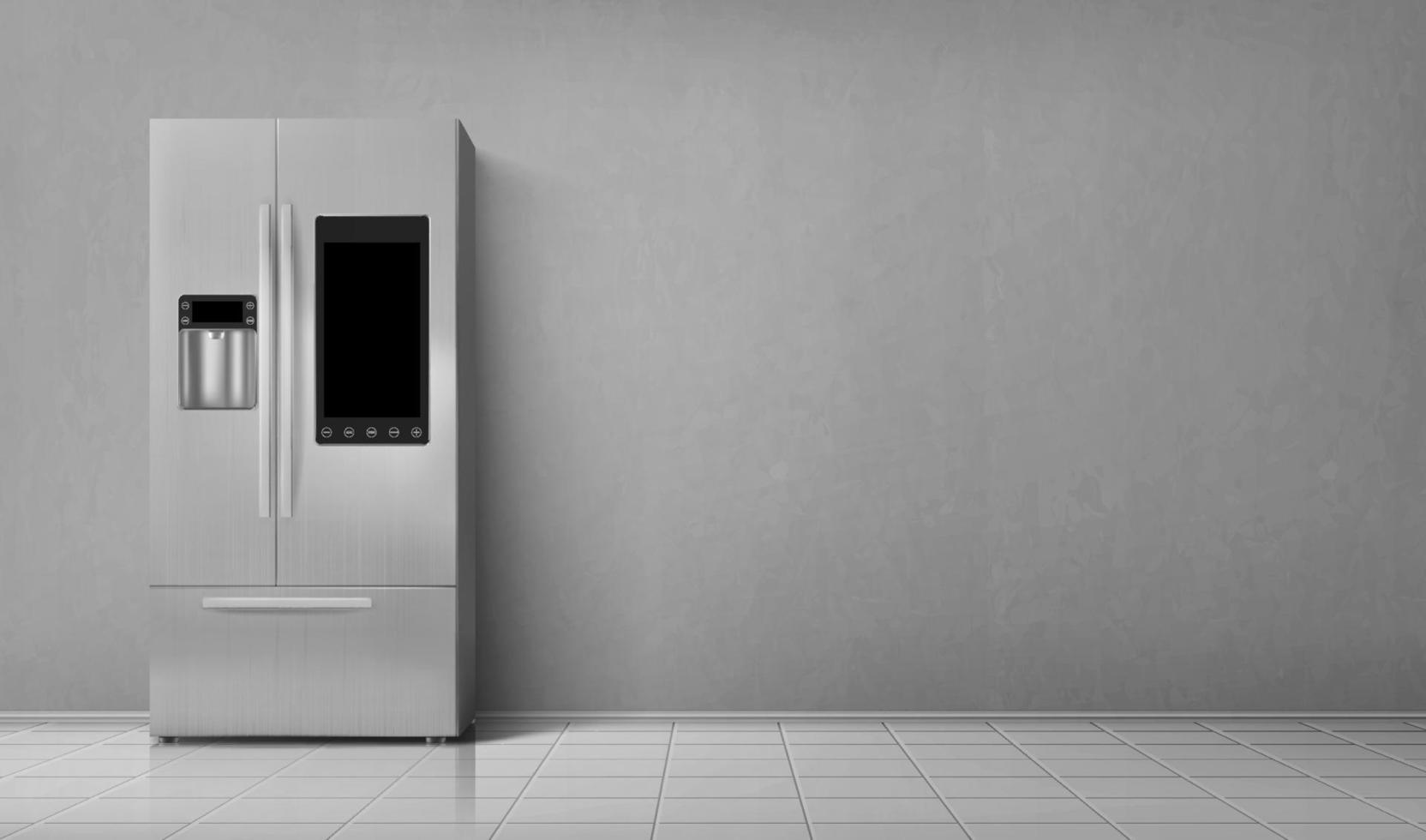 inteligente frigo bicamerale frigorifero davanti Visualizza vettore