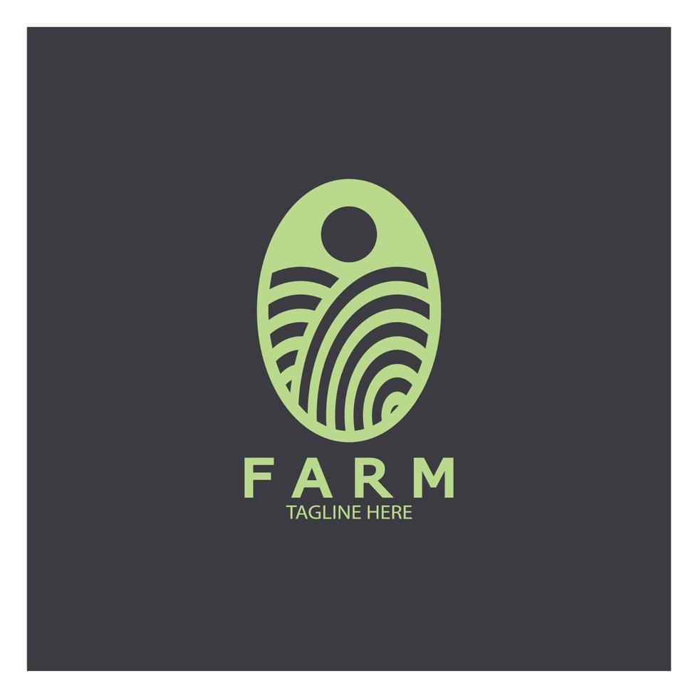azienda agricola agricoltura biologico logo design illustrazione di agricoltura attività commerciale, Ritaglia campo, pascolo, latte, design concetto, creativo simbolo, icona, modello vettore