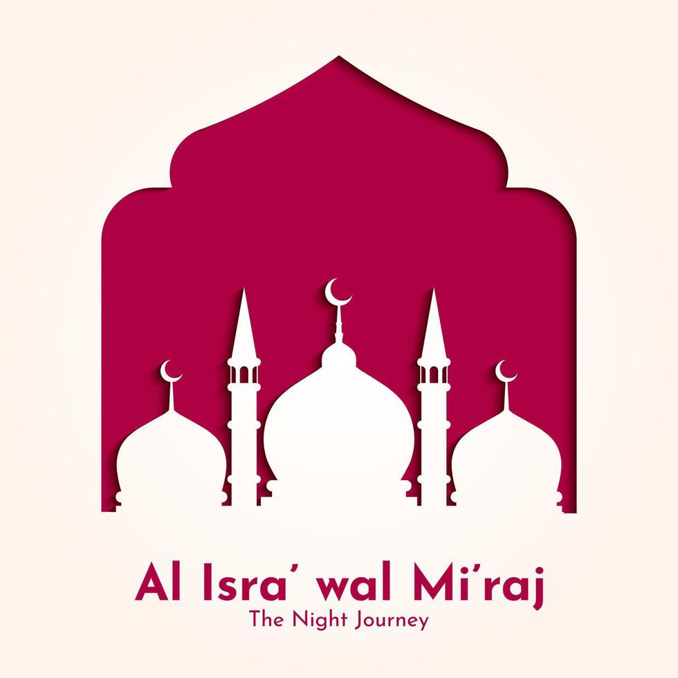 al-Isra wal mi'raj, il notte viaggio di profeta Maometto. minimalis islamico sfondo. vettore illustrazione per modello, saluto carta, bandiera