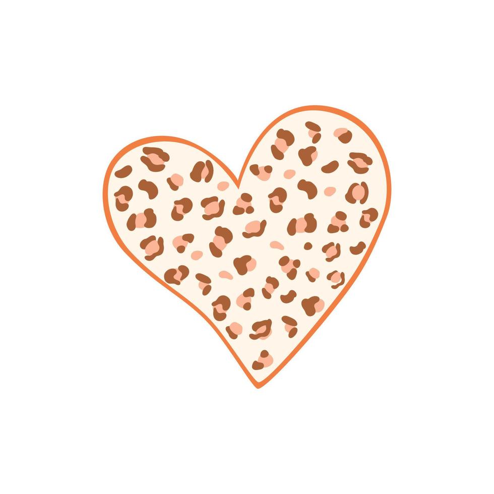 leopardo cuore forma isolato elemento. san valentino giorno cuore simbolo, romantico rosa vettore illustrazione. giaguaro animale pelle Stampa. mano disegnato leopardo cuore per maglietta design. contento san valentino giorno.