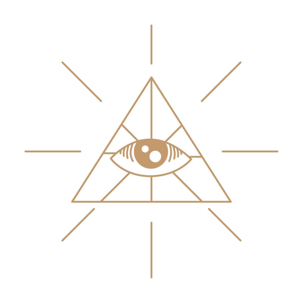 occhio nel triangolo d'oro alchimia vettore