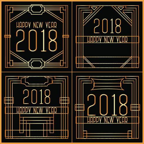 Vector Art Deco Capodanno carte