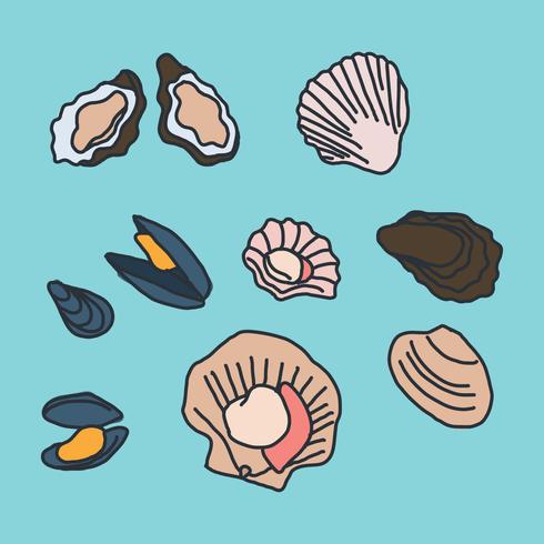 Doodles di molluschi vettore