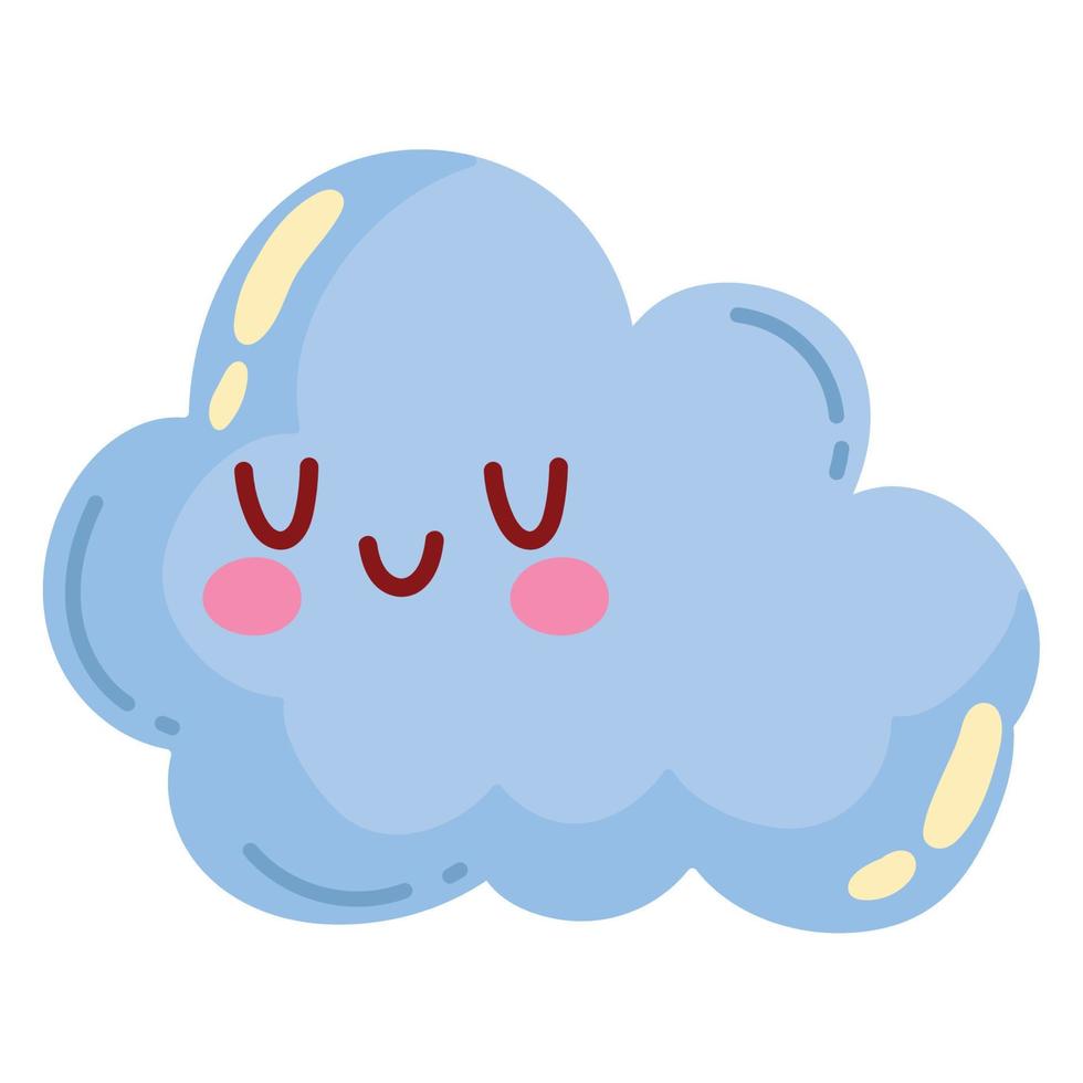 nube kawaii tempo metereologico vettore