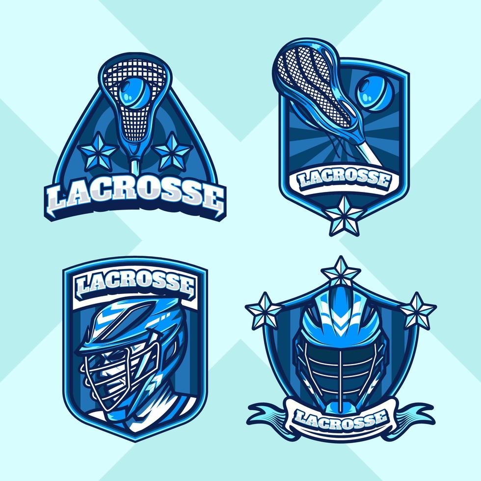 lacrosse logo sport con blu colore vettore