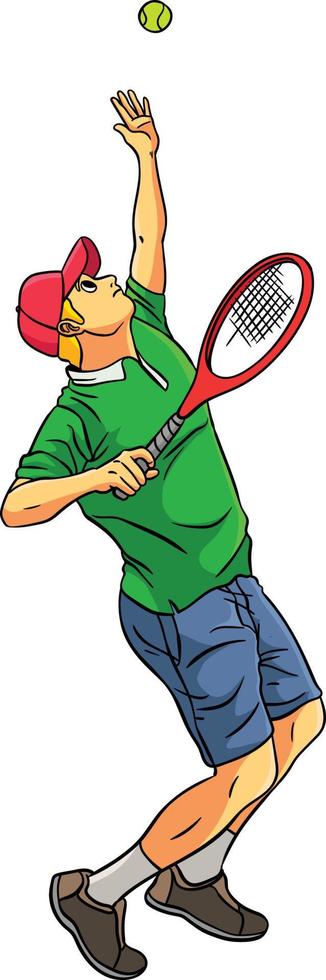tennis gli sport cartone animato colorato clipart illustrazione vettore