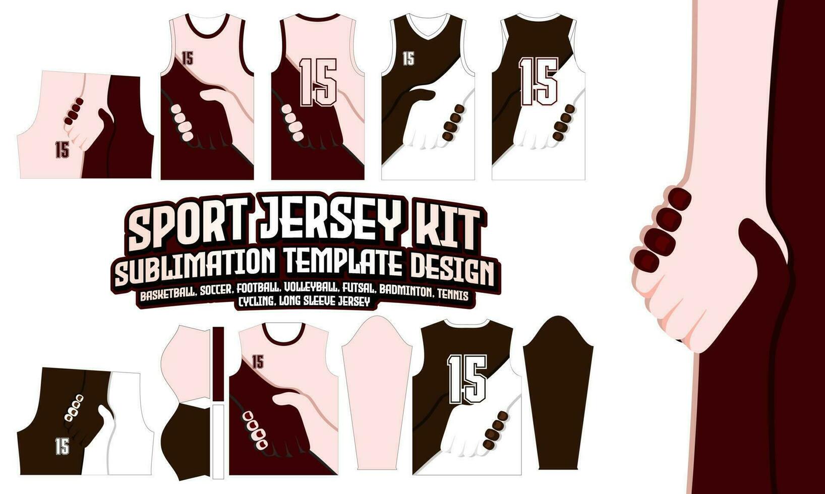 unità diversità maglia design sport indossare disposizione per calcio calcio e-sport pallacanestro pallavolo badminton futsal maglietta vettore