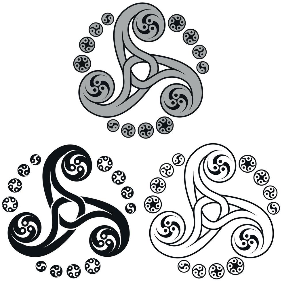 annodato triskelion simbolo design vettore