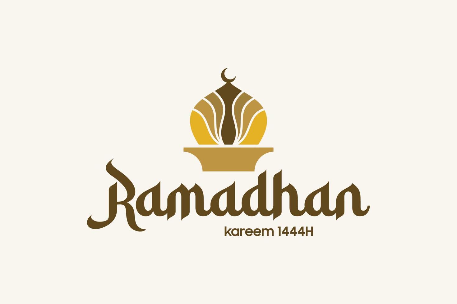 moschea cupola ,Ramadan kareem vettore logo design