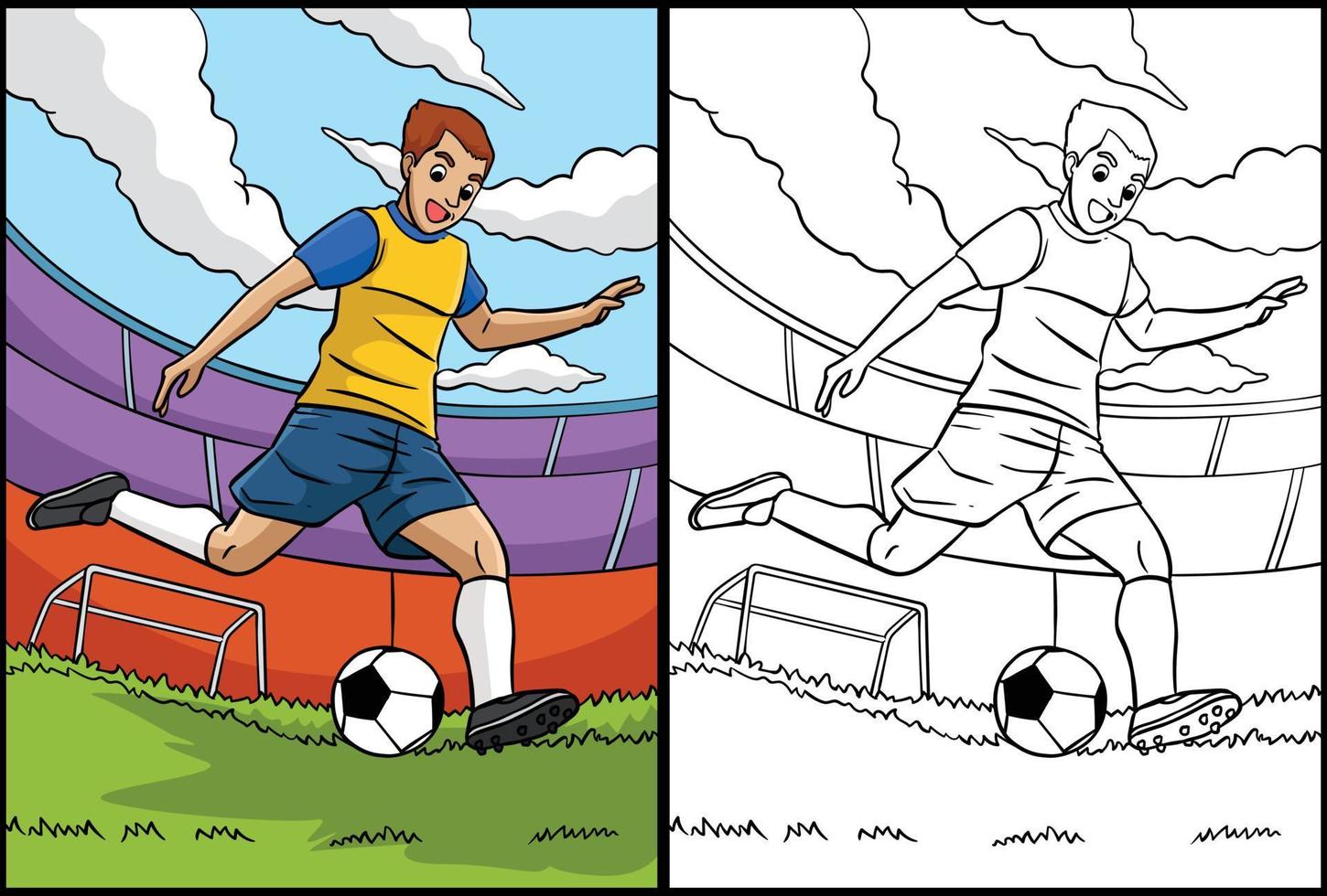 calcio colorazione pagina colorato illustrazione vettore