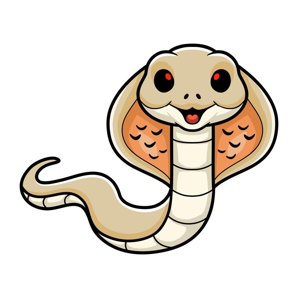 carino albino monocolo cobra cartone animato vettore