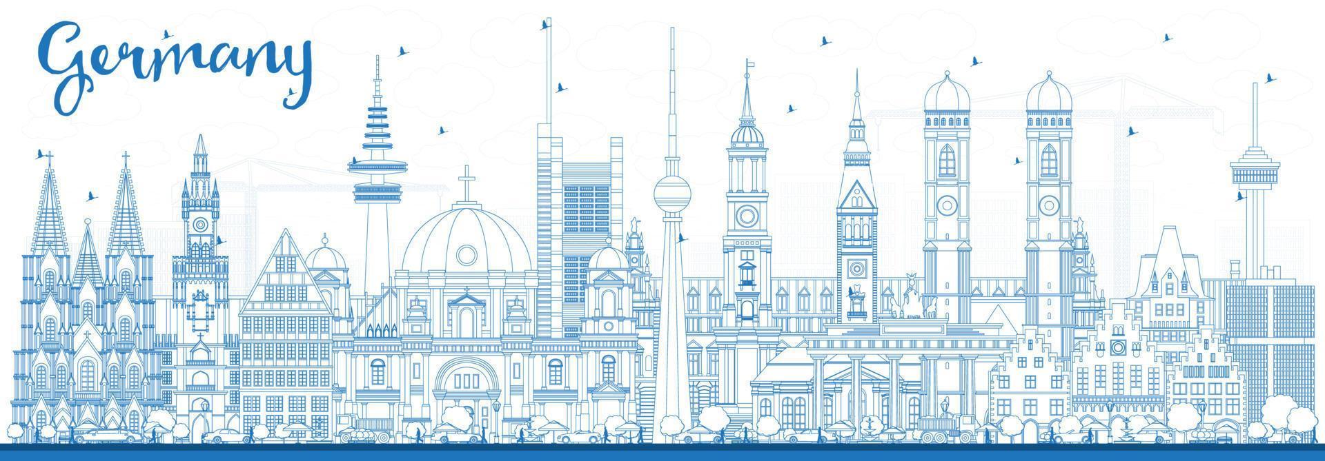 schema Germania città orizzonte con blu edifici. vettore