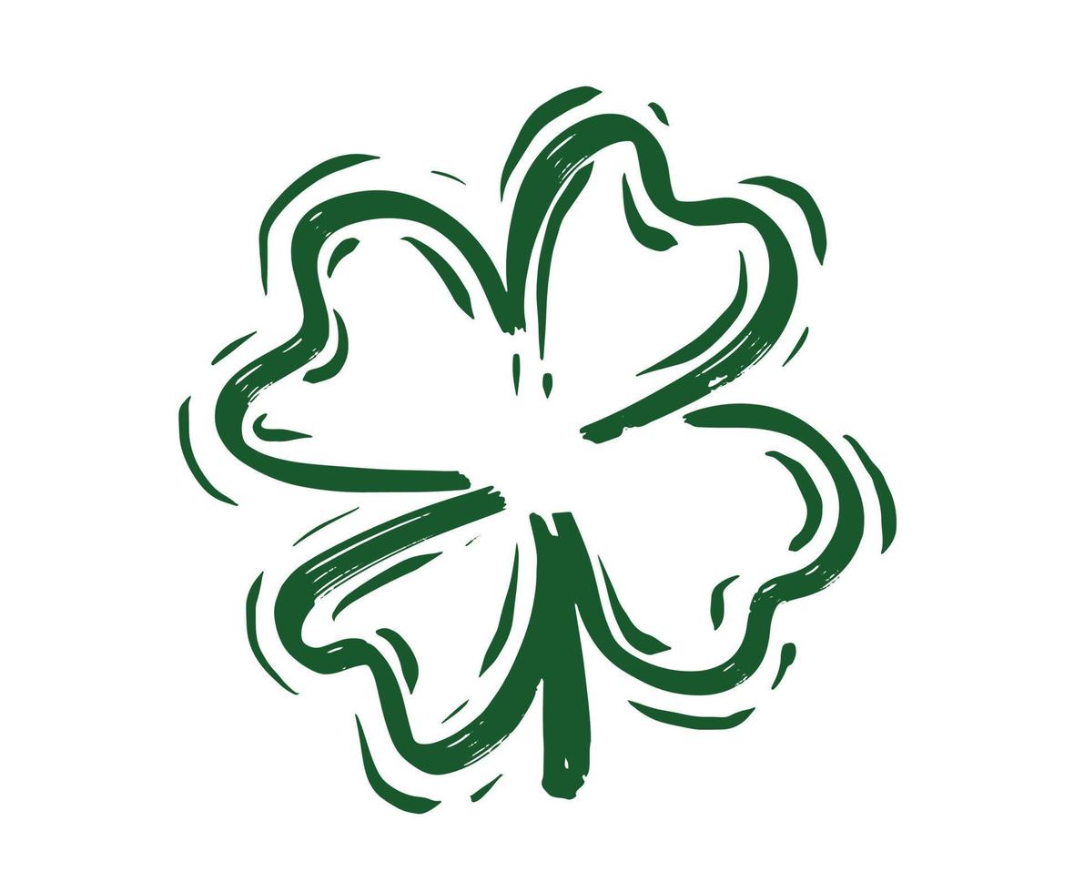 st. Patrick giorno, retrò stile emblemi foglia trifoglio. vettore