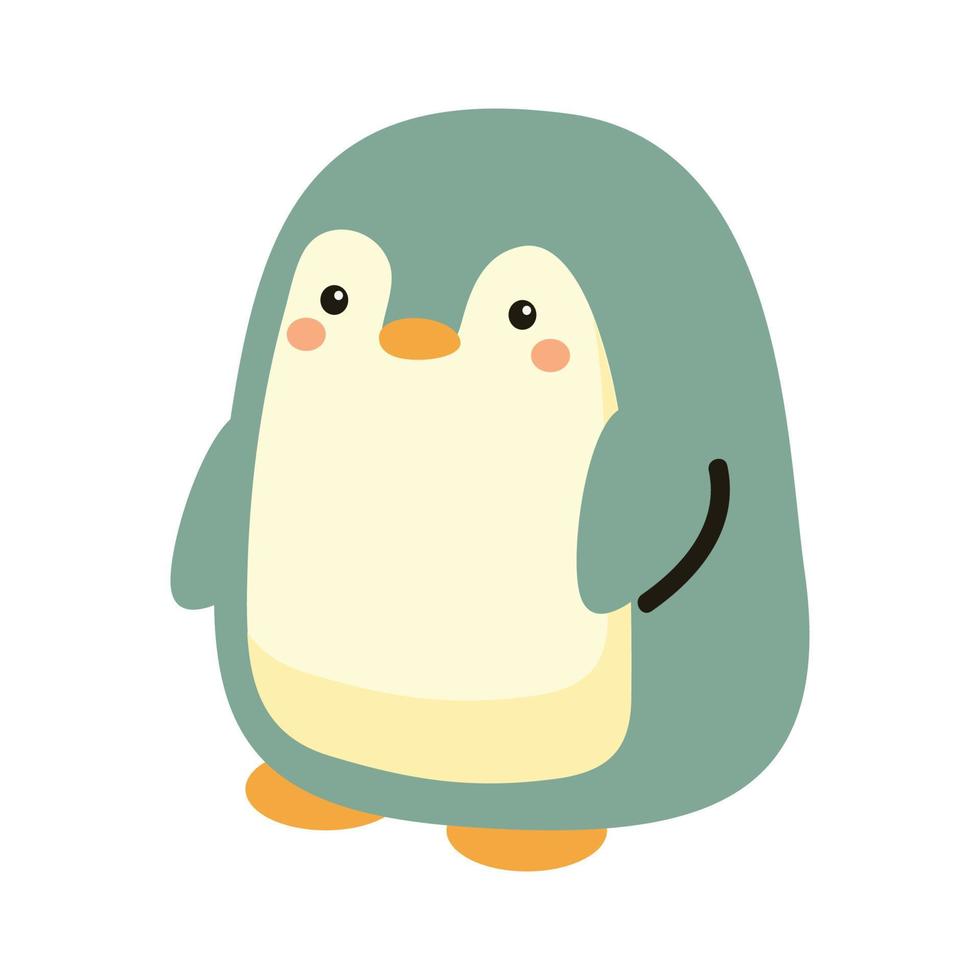 carino pinguino cartone animato scarabocchio vettore