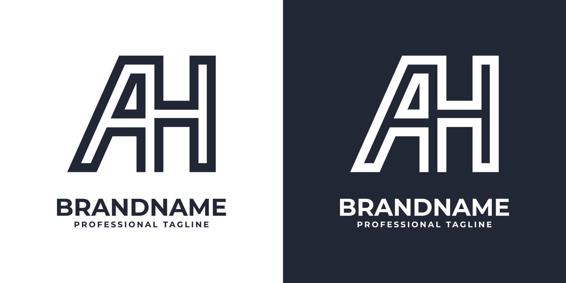 semplice ah monogramma logo, adatto per qualunque attività commerciale con ah o ah iniziale. vettore