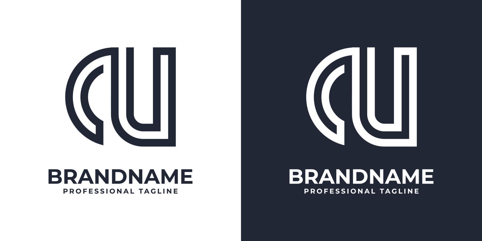 semplice cu monogramma logo, adatto per qualunque attività commerciale con cu o uc iniziale. vettore