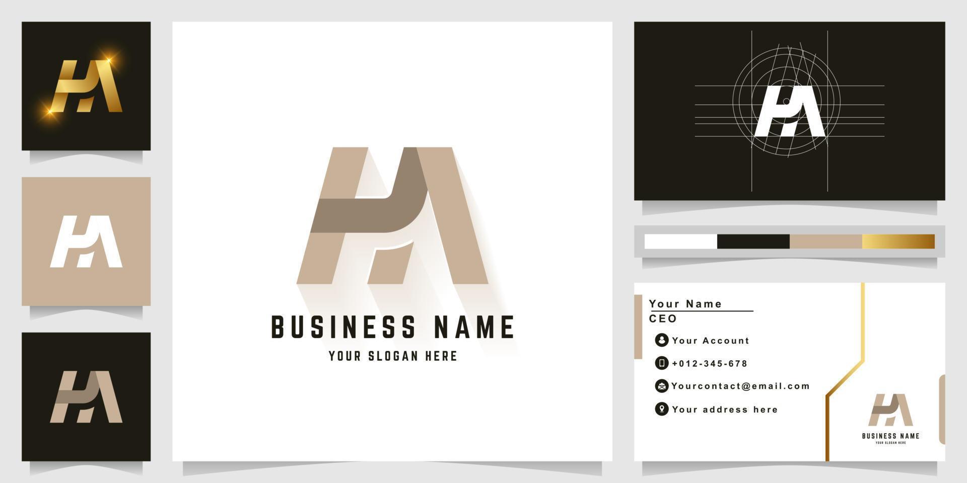 lettera ah o hm monogramma logo con attività commerciale carta design vettore